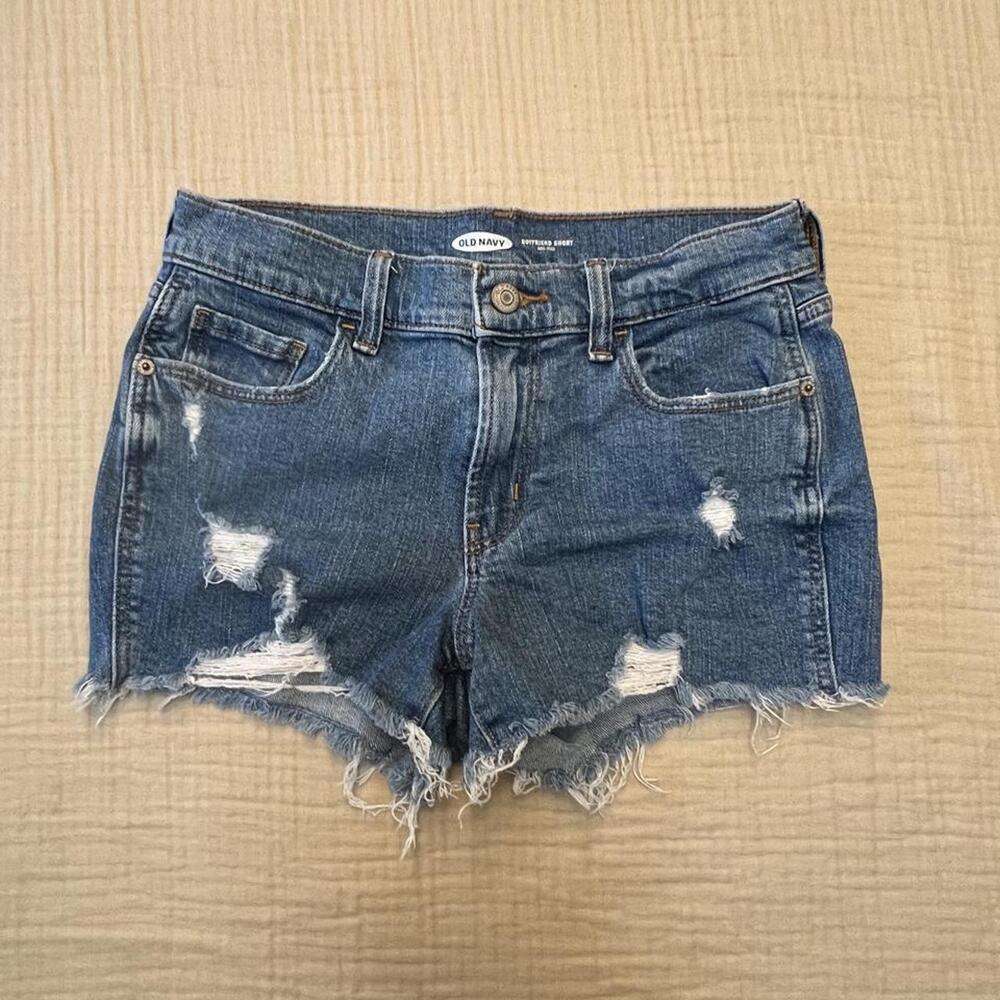 Old Navy mid-rise distressed boyfriend cut-off shorts